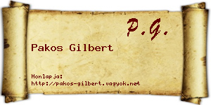 Pakos Gilbert névjegykártya
